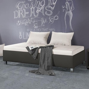 Relaxliege Lisala, beige, 120x200 cm, mit Lattenrost - mit Bonell-Matratze, H2