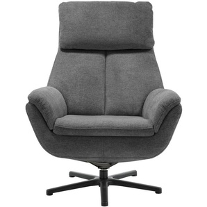 Relaxsessel DIE PLANBAR MP-RS20079, schwarz (cyber anthrazit), B:79cm H:108cm T:89cm, 100% recyceltes Polyester, Sessel, 360 drehbar, Wippfunktion zusätzlich wählbar, Kaltschaumpolsterung