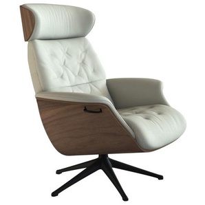 Relaxsessel FLEXLUX Relaxchairs Volden Sessel Gr. Echtleder, Material Armlehne, Kopfstützenverstellung-Rückteilverstellung, B/H/T: 83 cm x 112 cm x 125 cm, weiß (warm white) Lesesessel und Relaxsessel Relaxsessel,Hohes Komfort,Ergonomische