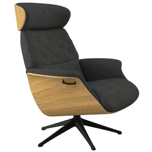 Relaxsessel FLEXLUX Relaxchairs Volden Sessel Gr. Lederoptik, Eiche, Kopfstützenverstellung-Rückteilverstellung, B/H/T: 83 cm x 112 cm x 125 cm, grau (shark grey) Lesesessel und Relaxsessel Relaxsessel,Hohes Komfort,Ergonomische