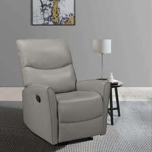 Relaxsessel HOME AFFAIRE Chesley, TV-Sessel mit Schlaffunktion, Sessel Wohnzimmer Gr. Kunstleder, B/H/T: 81cm x 100cm x 98cm, grau (hellgrau) mit Relaxfunktion, frei stellbar