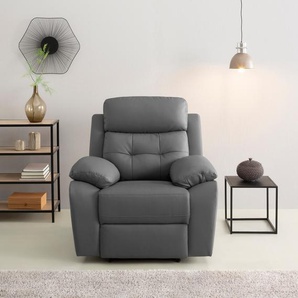 Relaxsessel HOME AFFAIRE Lannilis, Sessel mit Schlaffunktion, TV-Sessel für Wohnzimmer, grau, B:97cm H:100cm T:92cm, Kunstleder 100% Polyurethan, Sessel, mit manueller und elektrischer Relaxfunktion