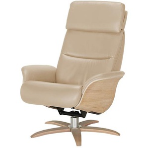 Nils Olsen Relaxsessel Leder mit Relaxfunktion Balance ¦ creme ¦ Maße (cm): B: 80 H: 112 T: 121