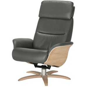 Nils Olsen Relaxsessel Leder mit Relaxfunktion Balance ¦ grau ¦ Maße (cm): B: 80 H: 112 T: 121