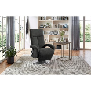 Relaxsessel Leesburg Grau Flachgewebe Amra Elektrisch verstellbar: 2 Motoren mit Kabel ohne Aufstehhilfe/Relaxfunktion 74 x 112 x 82cm