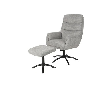 Relaxsessel mit Hocker Frieda | grau | 67 cm | 117 cm | 78 cm |