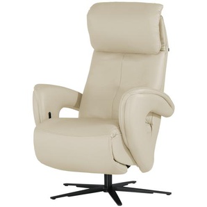 Hukla Relaxsessel aus Leder Pierre ¦ creme ¦ Maße (cm): B: 75 H: 115 T: 87