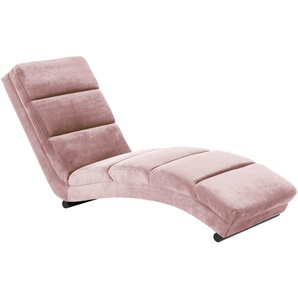 Relaxsessel SALESFEVER Sessel Gr. Samtvelours, B/H/T: 60cm x 82cm x 170cm, rosa (rose) mit Quersteppung