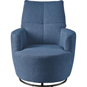 Relaxsessel SO 1450, blau (dunkelblau tcm 96), B:80cm H:96cm T:88cm, Struktur fein TCM (100% Polyester), SET ONE BY MUSTERRING, Sessel, mit Dreh- und Wippfunktion, wahlweise mit Hocker erhältlich