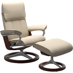 Relaxsessel STRESSLESS Admiral Sessel Gr. Leder BATICK, Signature Base Braun, Rela x funktion-Drehfunktion-Plus™System-BalanceAdapt™-Gleitsystem, B/H/T: 84 cm x 100 cm x 73 cm, beige (cream batick) Lesesessel und Relaxsessel mit Signature Base, Größe M &