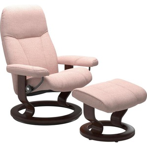 Relaxsessel STRESSLESS Consul Sessel Gr. ROHLEDER Stoff Q2 FARON, Classic Base Braun, Plus™System-Gleitsystem-Rela x funktion-Drehfunktion-Kopfstützenverstellung-Rückteilverstellung, B/H/T: 85 cm x 100 cm x 77 cm, pink (light q2 faron) Lesesessel und