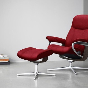 Relaxsessel STRESSLESS Consul Sessel Gr. ROHLEDER Stoff Q2 FARON, Cross Base Wenge, Rela x funktion-Drehfunktion-Plus™System-Gleitsystem-BalanceAdapt™, B/H/T: 91 cm x 102 cm x 79 cm, rot (red q2 faron) Lesesessel und Relaxsessel mit Cross Base, Größe S, M