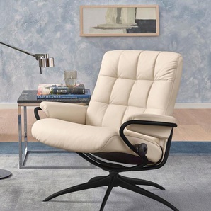 Relaxsessel STRESSLESS London Sessel Gr. Leder BATICK, Star Base-High Base, Rela x funktion-Rückteilverstellung, B/H/T: 80 cm x 91 cm x 70 cm, beige (cream batick) Lesesessel und Relaxsessel Low Back, mit Star Base, Gestell Schwarz