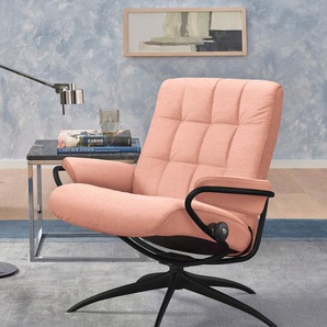 Relaxsessel STRESSLESS London Sessel Gr. ROHLEDER Stoff Q2 FARON, Star Base-High Base, Rela x funktion-Rückteilverstellung, B/H/T: 80 cm x 91 cm x 70 cm, pink (light q2 faron) Lesesessel und Relaxsessel Low Back, mit Star Base, Gestell Schwarz