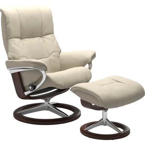 Relaxsessel STRESSLESS Mayfair Sessel Gr. Leder BATICK, Signature Base Braun, Relaxfunktion-Drehfunktion-Plus™System-Gleitsystem-BalanceAdapt™, B/H/T: 79 cm x 102 cm x 73 cm, beige (cream batick) Lesesessel und Relaxsessel mit Hocker, Signature Base,