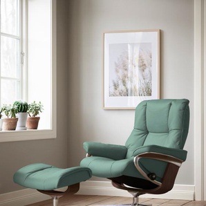 Relaxsessel STRESSLESS Mayfair Sessel Gr. Leder PALOMA, Cross Base Braun, Relaxfunktion-Drehfunktion-Plus™System-Gleitsystem-BalanceAdapt™, B/H/T: 79 cm x 102 cm x 73 cm, grün (aqua green paloma) mit Cross Base, Größe S, M & L, Holzakzent Braun