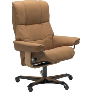 Relaxsessel STRESSLESS Mayfair Sessel Gr. Leder PALOMA, Home Office Base Eiche, Relaxfunktion-Drehfunktion-Plus™System-Gleitsystem-Höhenverstellung, B/H/T: 79 cm x 111 cm x 70 cm, braun (taupe paloma) Lesesessel und Relaxsessel mit Home Office Base, Größe