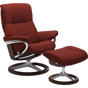 Relaxsessel STRESSLESS Mayfair Sessel Gr. Microfaser DINAMICA, Signature Base Braun, Relaxfunktion-Drehfunktion-Plus™System-Gleitsystem-BalanceAdapt™, B/H/T: 83 cm x 102 cm x 74 cm, rot (red dinamica) Lesesessel und Relaxsessel mit Hocker, Signature Base,