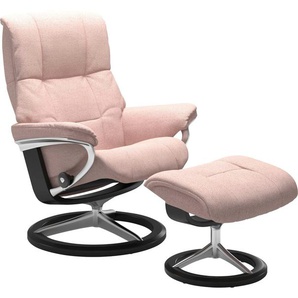 Relaxsessel STRESSLESS Mayfair Sessel Gr. ROHLEDER Stoff Q2 FARON, Signature Base Schwarz, Relaxfunktion-Drehfunktion-Plus™System-Gleitsystem-BalanceAdapt™, B/H/T: 92 cm x 103 cm x 79 cm, pink (light q2 faron) Lesesessel und Relaxsessel mit Hocker,