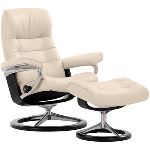 Relaxsessel STRESSLESS Opal Sessel Gr. Leder BATICK, Signature Base Wenge, B/H/T: 79 cm x 99 cm x 71 cm, beige (cream) Lesesessel und Relaxsessel mit Hocker, Signature Base, Größe S, Schlaffunktion