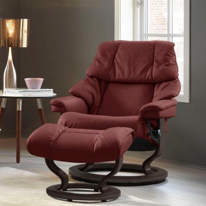 Relaxsessel STRESSLESS Reno Sessel Gr. Leder PALOMA, Classic Base Wenge, Relaxfunktion-Drehfunktion-Plus™System-Gleitsystem, B/H/T: 75 cm x 96 cm x 75 cm, rot (cherry paloma) Lesesessel und Relaxsessel mit Classic Base, Größe S, M & L, Gestell Wenge