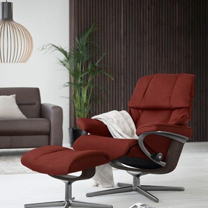 Relaxsessel STRESSLESS Reno Sessel Gr. Microfaser DINAMICA, Cross Base Wenge-M, Rela x funktion-Drehfunktion-Plus™System-Gleitsystem-BalanceAdapt™, B/H/T: 83 cm x 100 cm x 76 cm, rot (red dinamica) Lesesessel und Relaxsessel mit Cross Base, Größe S, M &