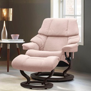 Relaxsessel STRESSLESS Reno Sessel Gr. ROHLEDER Stoff Q2 FARON, Classic Base Wenge, Relaxfunktion-Drehfunktion-Plus™System-Gleitsystem, B/H/T: 88 cm x 98 cm x 78 cm, pink (light q2 faron) Lesesessel und Relaxsessel mit Classic Base, Größe S, M & L,