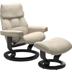 Relaxsessel STRESSLESS Ruby Sessel Gr. Leder BATICK, Fuß Schwarz, B/H/T: 74 cm x 97 cm x 74 cm, beige (cream batick) Lesesessel und Relaxsessel mit Classic Base, Größe S, Gestell Eiche, Wenge, Braun & Schwarz