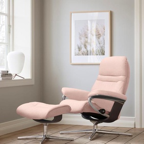 Relaxsessel STRESSLESS Sunrise Sessel Gr. ROHLEDER Stoff Q2 FARON, Cross Base Wenge, Rela x funktion-Drehfunktion-Plus™System-Gleitsystem-BalanceAdapt™, B/H/T: 79 cm x 103 cm x 73 cm, pink (light q2 faron) Lesesessel und Relaxsessel mit Hocker, Cross