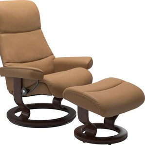 Relaxsessel STRESSLESS View Sessel Gr. Leder PALOMA, Cross Base Braun, Rela x funktion-Drehfunktion-Plus™System-Gleitsystem, B/H/T: 78 cm x 105 cm x 78 cm, braun (taupe paloma) Lesesessel und Relaxsessel mit Classic Base, Größe S,Gestell Braun