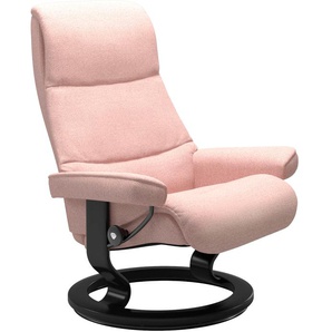 Relaxsessel STRESSLESS View Sessel Gr. ROHLEDER Stoff Q2 FARON, Cross Base Schwarz, Rela x funktion-Drehfunktion-Plus™System-Gleitsystem, B/H/T: 78 cm x 105 cm x 78 cm, pink (light q2 faron) Lesesessel und Relaxsessel mit Classic Base, Größe S,Gestell