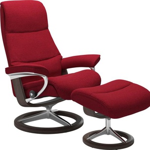 Relaxsessel STRESSLESS View Sessel Gr. ROHLEDER Stoff Q2 FARON, Cross Base Wenge, Rela x funktion-Drehfunktion-Plus™System-Gleitsystem-BalanceAdapt™, B/H/T: 91 cm x 110 cm x 85 cm, rot (red q2 faron) Lesesessel und Relaxsessel mit Signature Base, Größe