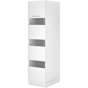 Respekta Wäscheschrank Clara, Weiß, Metall, 50x200x67.6 cm, Badezimmer, Badezimmerschränke, Waschmaschinenschrank