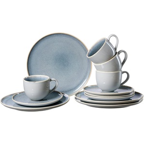 Ritzenhoff & Breker Kaffeeservice Geschirr-Set, Service Skagen Stone (12-tlg), 4 Personen, Porzellan, Reaktivglasur, 12 Teile, für 4 Personen