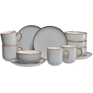 Ritzenhoff & Breker Frühstücksset 12-teilig Portofino - grau - Steinzeug/Steingut - 33,5 cm - 22 cm | Möbel Kraft