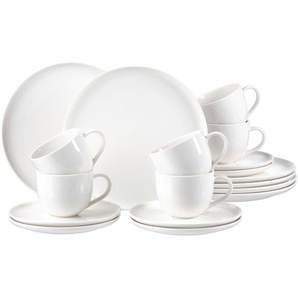 Ritzenhoff Breker Kaffeeservice Skagen, Weiß, Keramik, 18-teilig, Uni, 220 ml,220 ml, 19x32x27 cm, Essen & Trinken, Geschirr, Geschirr-Sets, Kaffeeservice