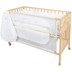 Roba Beistellbett, Natur, Weiß, Textil, Holzwerkstoff, Schichtholz, 66x79.5x126 cm, Seitenfenster aufklappbar, höhenverstellbar, Babymöbel, Babybetten, Beistellbetten