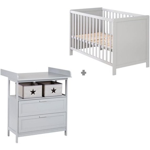 roba® Babymöbel-Set Hamburg, (Spar-Set, 2-St., Kinderbett, Wickelkommode), mit Kinderbett und Wickelkommode mit 2 Schubladen