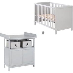 roba® Babymöbel-Set Hamburg, (Spar-Set, 2-St., Kinderbett, Wickelkommode), mit Kinderbett und Wickelkommode mit 2 Türen