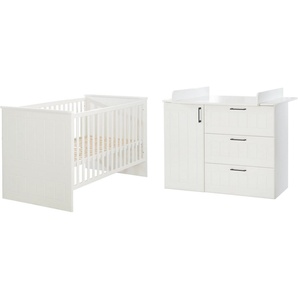 roba® Babymöbel-Set Sylt, (Spar-Set, 2-St., Kinderbett, Wickelkommode), mit Kinderbett & Wickelkommode, Made in Europe