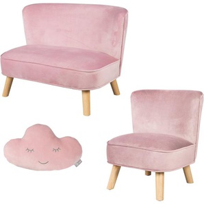 roba® Kindersitzgruppe Lil Sofa, (Set, 3-tlg), bestehend aus Kindersofa, Kindersessel und Dekokissen in Wolkenform