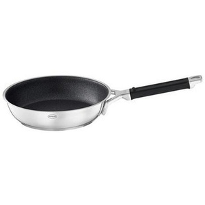 Rösle Bratpfanne Silence Pro, Schwarz, Edelstahl, Metall, 3,3 l, rund, breiter Schüttrand, antihaftbeschichtet, geschmacksneutral, Kochen, Pfannen, Bratpfannen