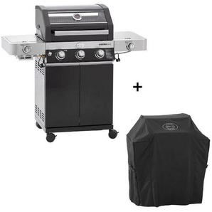 Rösle Gasgrill Videro G3-S Vario+, Schwarz, Metall, 127x117.5x57 cm, Seitenablage, Piezozündung, herausnehmbare Fettauffangbox, mit Rädern, 2 gebremsten Sideburner, Warmhalterost, Druckregler, Grills, Gasgrills