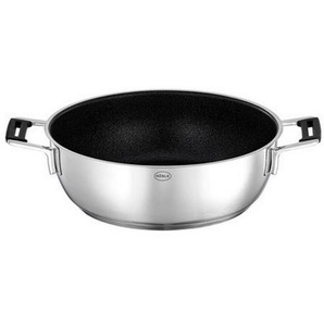 Rösle Servierpfanne Silence Pro, Schwarz, Edelstahl, Metall, 4,5 l, rund, breiter Schüttrand, antihaftbeschichtet, geschmacksneutral, Kochen, Pfannen, Servierpfannen