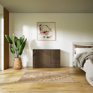 Kommode Nussbaum - Lowboard: Schubladen in Nussbaum & Türen in Nussbaum - Hochwertige Materialien - 118 x 79 x 34 cm, konfigurierbar