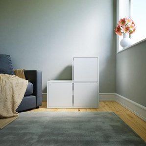 Kommode Weiß - Design-Lowboard: Türen in Weiß - Hochwertige Materialien - 79 x 79 x 47 cm, Selbst zusammenstellen