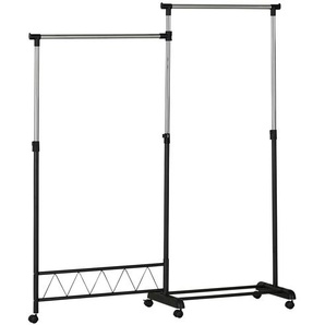 Rollgarderobe - schwarz - Metallrohr, Kunststoff - 80 cm - 110 cm - 44 cm | Möbel Kraft