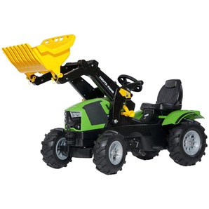 rolly toys® Tretfahrzeug Deutz-Fahr 5120, Kindertraktor mit Lader und Luftbereifung