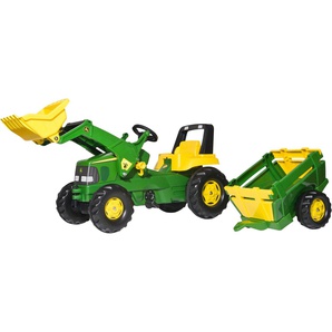 rolly toys® Trettraktor rollyJunior John Deere mit Lader und Trailer, Made in Europe Made in Germany