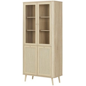 Roomers Vitrine  Rafia Premium ¦ holzfarben ¦ Maße (cm): B: 81 H: 177 T: 40